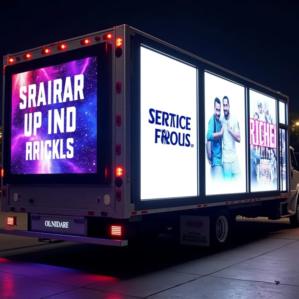 Mobile LED advertising truck in Dhaka displaying digital billboard